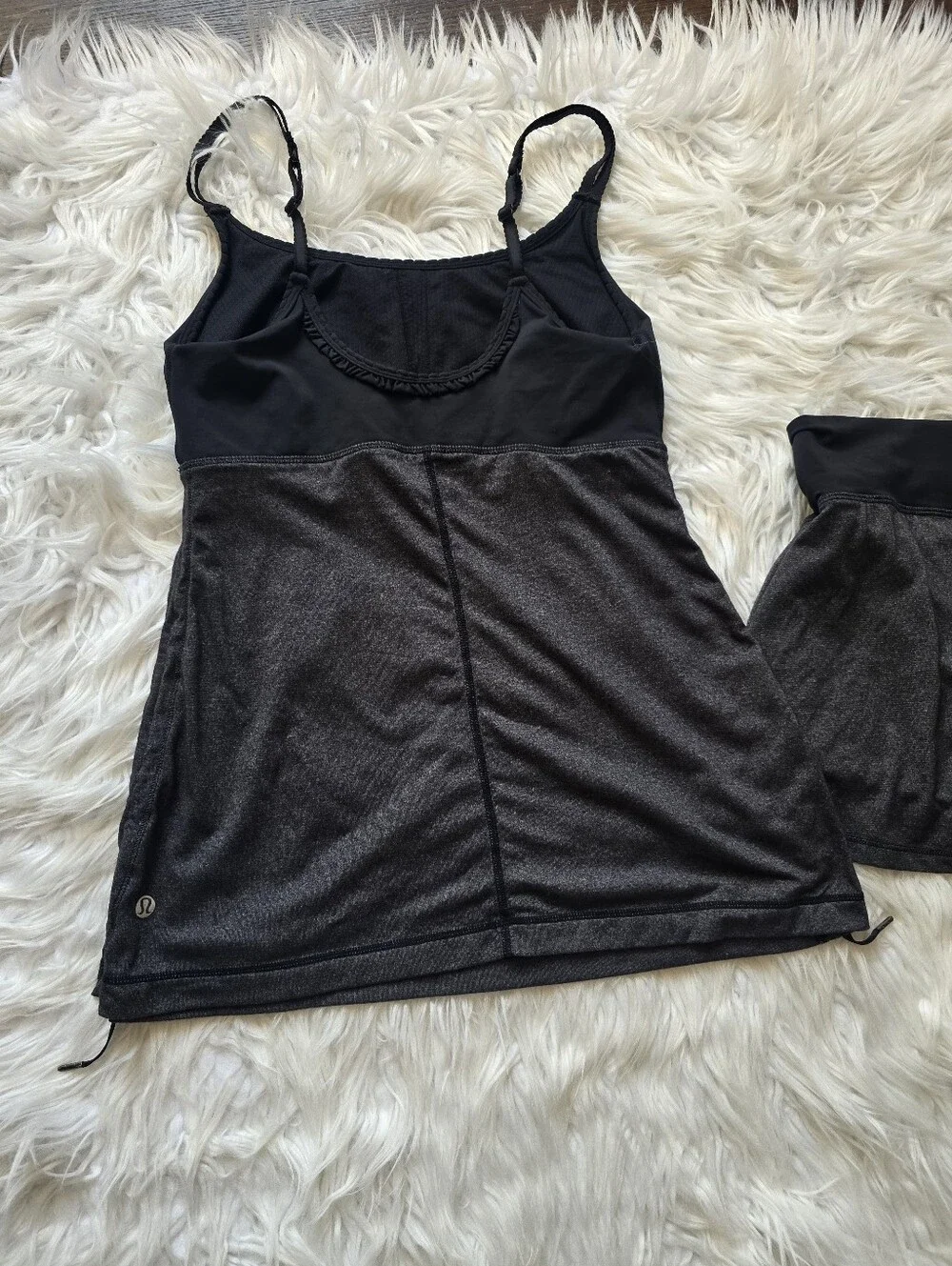 lululemon athletica Black and Charcoal Active Tank Top with Skirt
